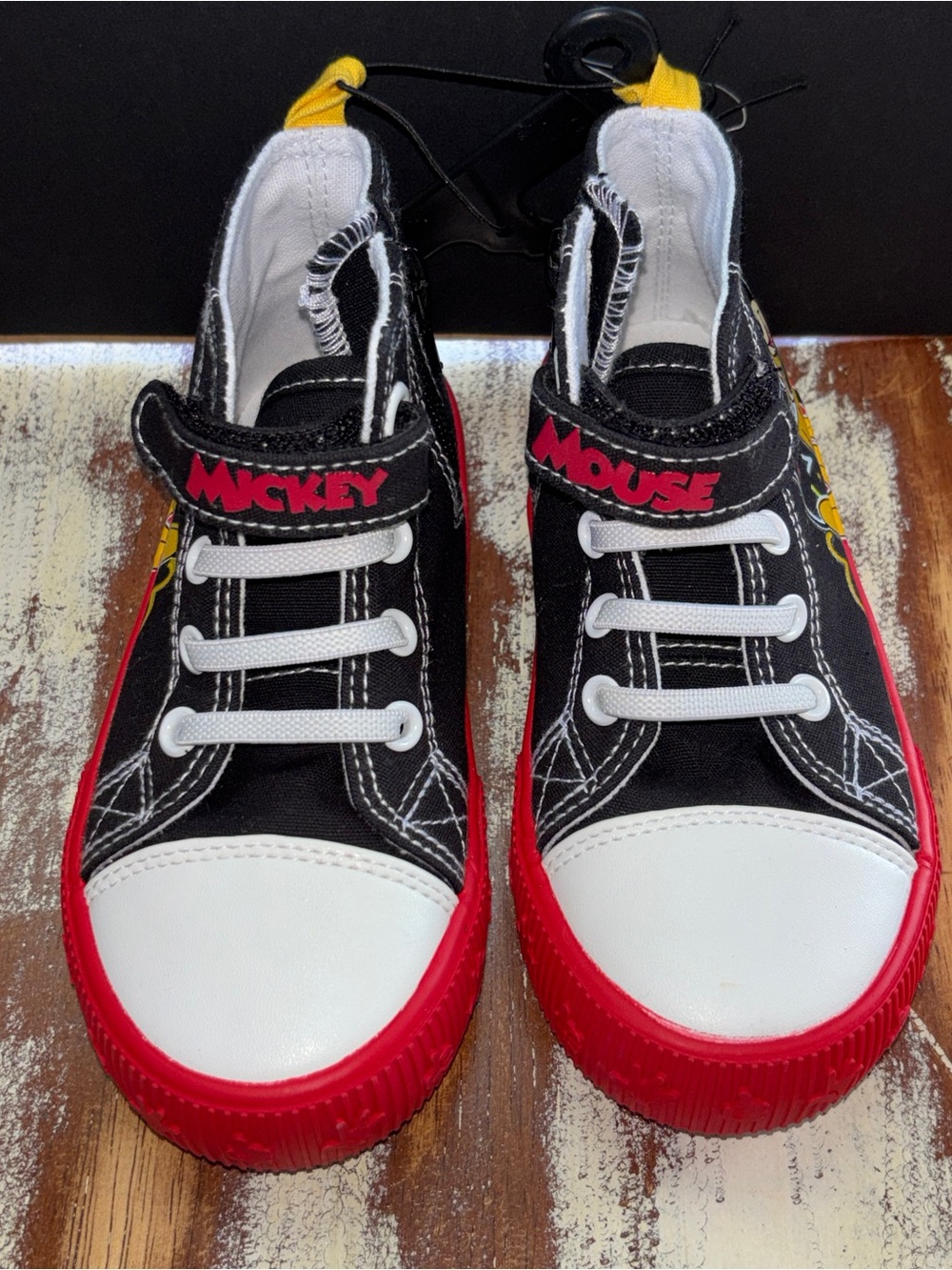 Disney Mickey Kids Black, Red & White Sneakers Size 9 NWT